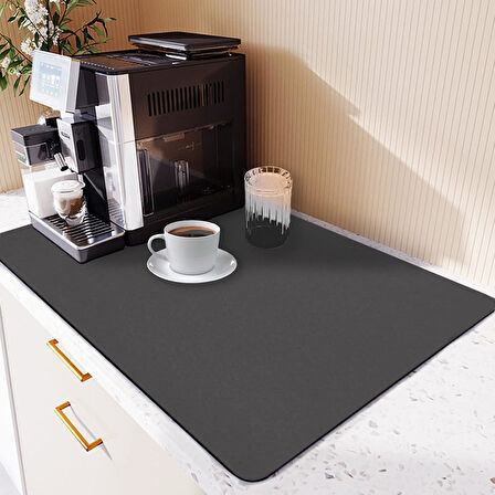 100 CM X 40 CM BULAŞIK KURUTMA ÖRTÜSÜ SİYAH TEZGAH ÜSTÜ BULAŞIK MATI BULAŞIKLIK