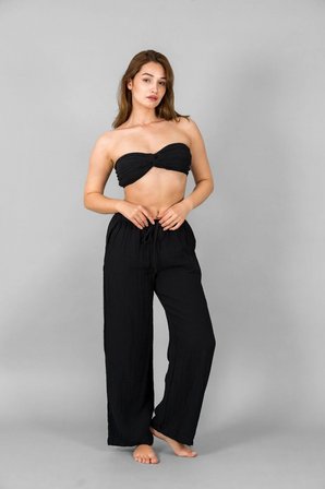 Palazzo Pantolon-Crop Top Takım