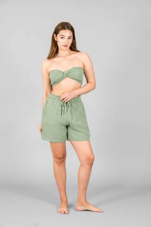 Kadın Şort-Crop Top Takım