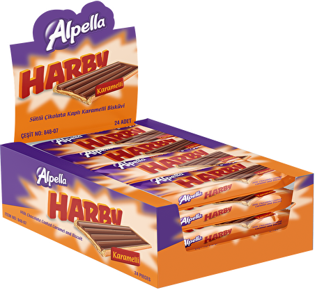 Alpella Harby Karamelli Bisküvi 25 g 24'lü