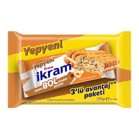 Ülker İkram Daha Bol FIndık ve Bol Çikolata 270 gr 6 lı Karma Paket