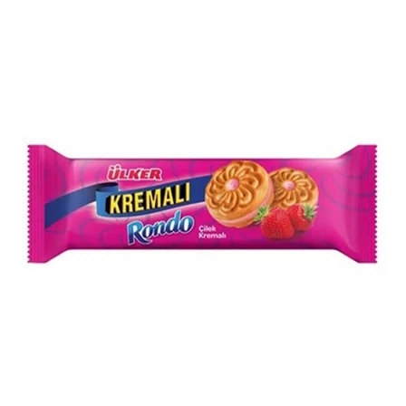 Ülker Kremalı Rondo Çilekli Bisküvi 61 gr x 24 Adet