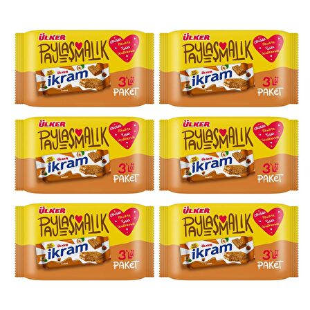 Ülker İkram Fındıklı Kremalı Bisküvi 3x84 gr X 6 Adet