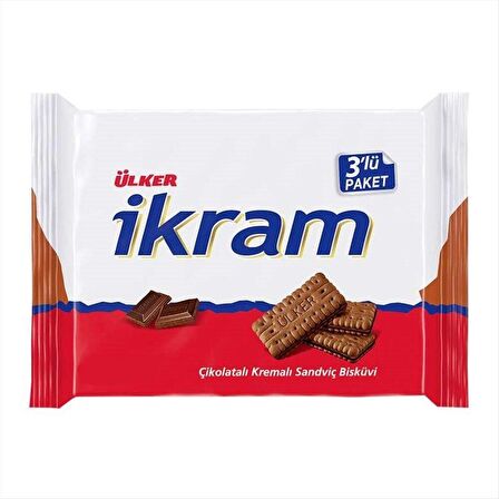 Ülker İkram Çikolatalı Kremalı Bisküvi 3x76 Gr.