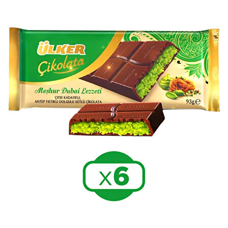 Ülker Meşhur Dubai Lezzeti Dubai Çikolatası 93 gr x 6 Adet