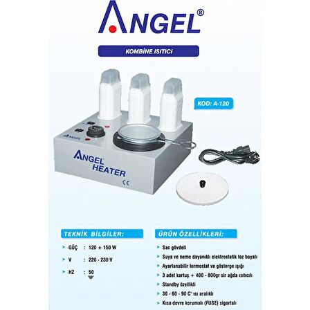 Angel A120 3+1 Kombine Ağda Makinesi