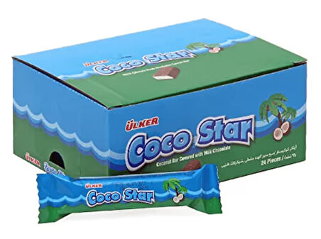 COCOSTAR Hindistan Cevizli Sütlü Çikolata Kaplamalı Bar - 25 gram - 24 Adet