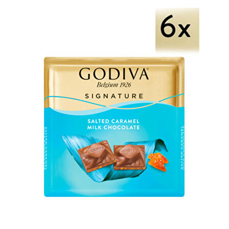  Tuzlu Karamelli Sütlü Kare Çikolata (60g), 6 Adet