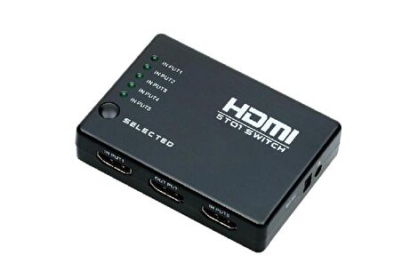 eS-line Kumandalı 5 Port Full HD 1080p HDMI Switch 3D v1.4