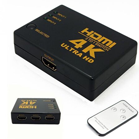 Gplus IFSWR-302 3 Port Kumandalı 4K 2160p 3D Uyumlu HDMI Switch