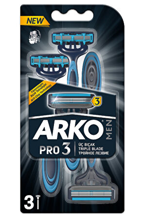 Arko Men Pro 3 Bıçaklı Erkek Tıraş Bıçağı 3'lü 2 Paket 