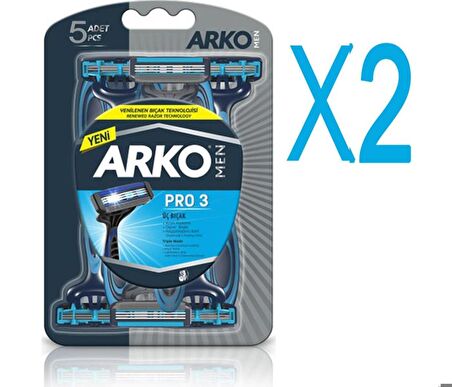 Arko Men Pro 3 Traş Bıçağı 3 Bıçak 10 lu Kartela