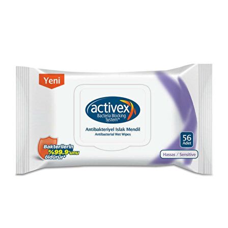 Activex Antibakteriyel Islak Mendil Hassas Kapaklı 50'li