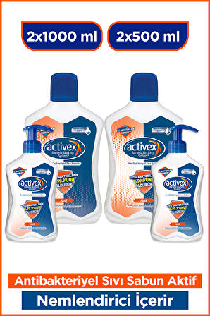 Activex Sıvı Sabun Aktif  2x1 LT + 2x500 Ml