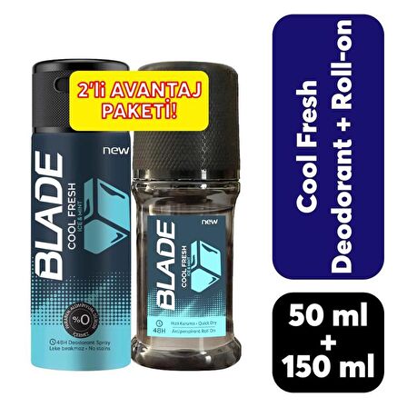 Blade Cool Fresh Deodorant 150 ml + 50 ml Roll On Avantajlı Paket