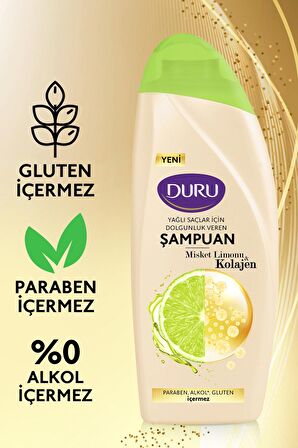 Duru Misket Limonu&Kolajen Yağlı Saçlar için Şampuan 3x500 ml