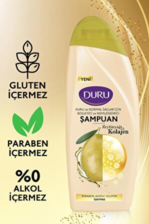 Duru Zeytinyağı&Kolajen Kuru ve Normal Saçlar için Şampuan 3x500 ML