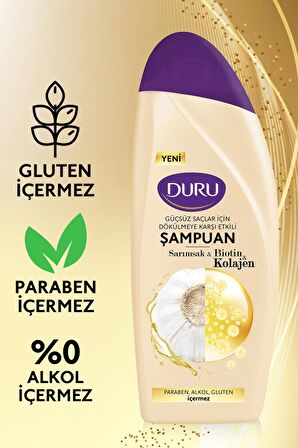 Duru Sarımsak&Biotin&Kolajen Dökülmeye Karşı Etkili Şampuan 3x500 ml