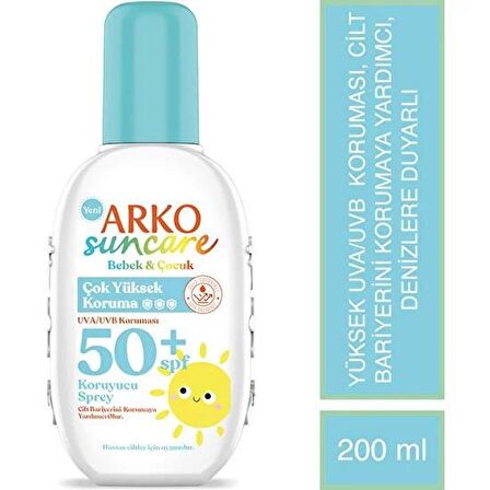 Arko Suncare Bebek Ve Çocuk Güneş Koruyucu Sprey Spf 50 Faktör 200 Ml