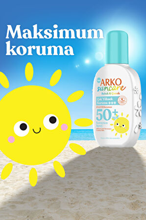 Spf50+ Çocuk Bebek Güneş Kremi 200 ml & Spf50+ Yüz Güneş Kremi 50 ml İkili Yaz Seti Çanta Hediyeli