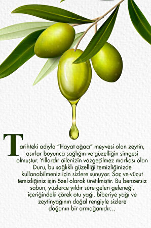 Duru İlk Hasat Doğal Zeytinyağı İçerikli Saç ve Vücut Sabunu 4x150 GR