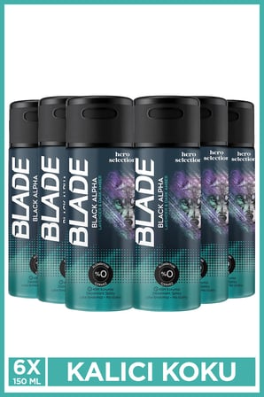 Blade Hero Selection Serisi Black Alpha Erkek Deodorant 6x150 Ml