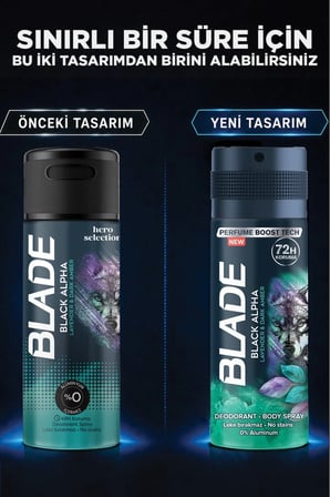 Blade Hero Selection Serisi Black Alpha Erkek Deodorant 6x150 Ml