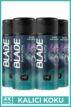 Blade Hero Selection Serisi Black Alpha Erkek Deodorant 4x150 Ml