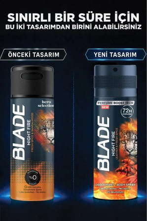 Blade Hero Selection Serisi Night Fire Erkek Deodorant 6x150 Ml