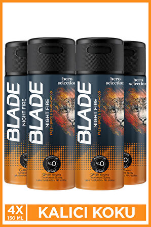 Blade Hero Selection Serisi Night Fire Erkek Deodorant 4x150 Ml