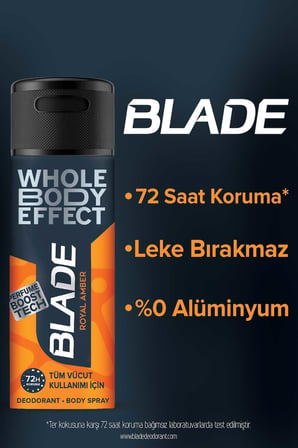 Blade Whole Body Royal Amber Tüm Vücut Erkek Deodorant Spray 4x150 ml