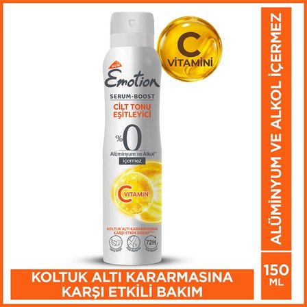 Emotion Serum-Boost Cilt Tonu Eşitleyici Kadın Deodorant Sprey 150 ml