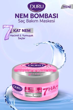 Nem Bombası 7’li Hyaluronik Asit Kompleksi Yoğun Nemlendirici Saç Maskesi Güçlü Parlak 2x200 ML
