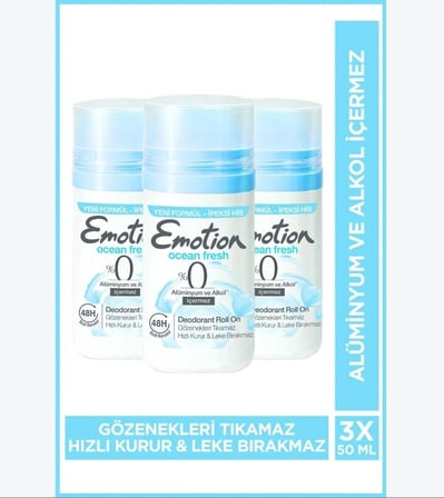 Emotion Ocean Fresh Kadın Roll-On Deodorant 3 x 50 ML