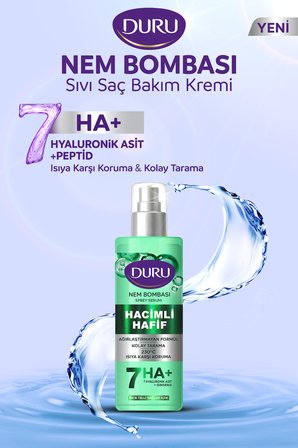 Nem Bombası 7’li Hyaluronik Asit Hacimli,Ağırlaştırmayan Formül Saç Bakım Spreyi 190 ml