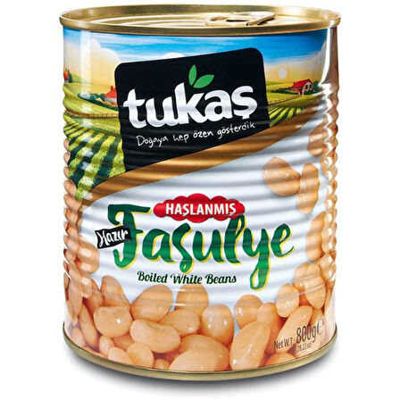 TUKAŞ HAŞLANMIŞ FASULYE 800 GR X 12 ADET