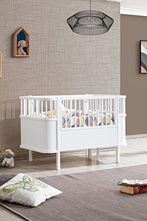 Sallanan MDF Beşik, Bella Büyüyen Beşik 90x120 - Bella Karyola 90x190