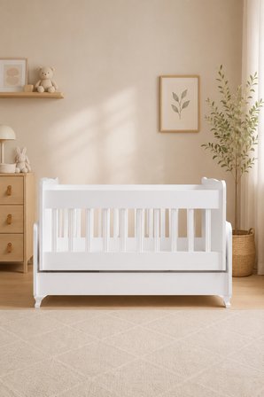 Beşik, Elegant Sallanan Beşik 60x120 - Beyaz