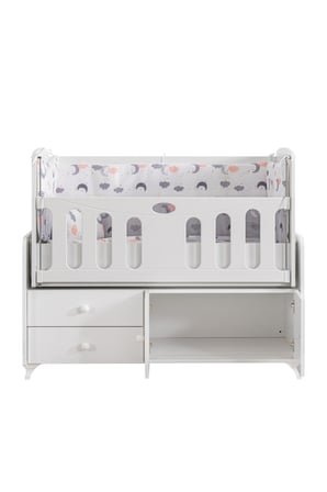 Beşik, Armadi Çekmeceli Dolaplı Sallanan Beşik 60x120 cm – Beyaz