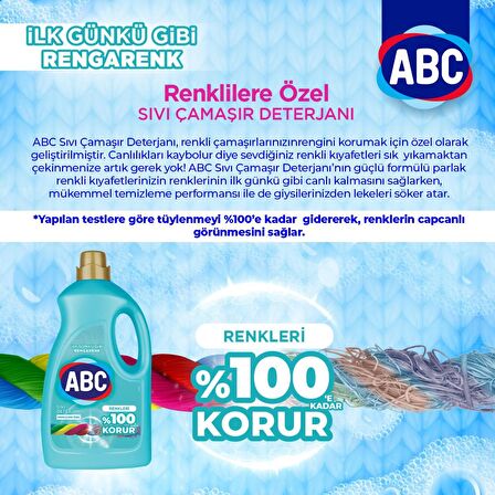 ABC Renkliler İçin Sıvı Deterjan 2.7 lt 45 Yıkama 