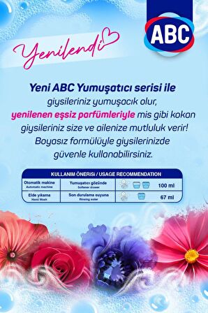 ABC Gül Tutkusu Beyazlar ve Renkliler İçin Yumuşatıcı 4 x 5000 ml 200 Yıkama