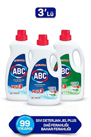 ABC Karma Renkler İçin Sıvı Deterjan 3x3.7 lt 99 Yıkama 