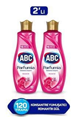 ABC Parfumia Romantik Gül Beyazlar ve Renkliler İçin Konsantre Yumuşatıcı 2 x 1440 ml 120 Yıkama