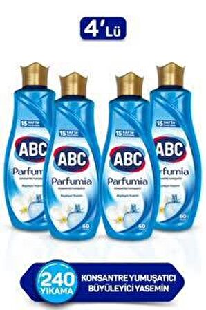 ABC Parfumia Büyüleyici Yasemin Beyazlar ve Renkliler İçin Konsantre Yumuşatıcı 4 x 1440 ml 240 Yıkama
