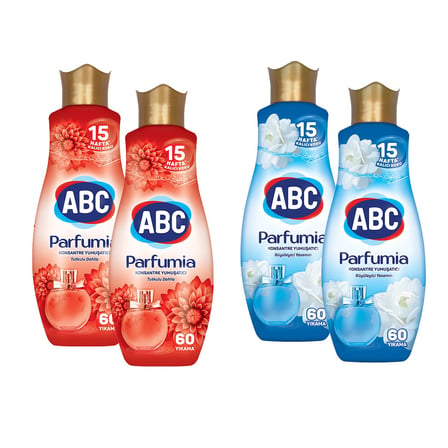 Abc Konsantre Çamaşır Yumuşatıcısı 1440 ml Tutkulu Dahlia ve Yasemin 4 lü Karma Paket