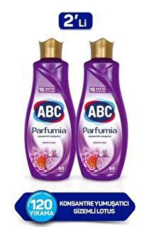 ABC Parfumia Gizemli Lotus Beyazlar ve Renkliler İçin Konsantre Yumuşatıcı 2 x 1440 ml 120 Yıkama