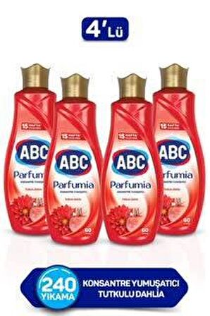 ABC Parfumia Tutkulu Dahlia Beyazlar ve Renkliler İçin Konsantre Yumuşatıcı 4 x 1440 ml 240 Yıkama