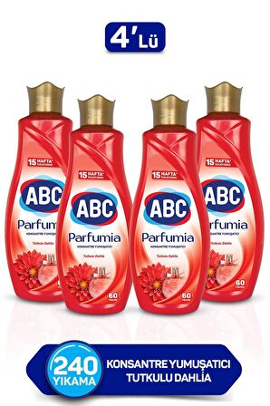 ABC Parfumia Tutkulu Dahlia Beyazlar ve Renkliler İçin Konsantre Yumuşatıcı 4 x 1440 ml 240 Yıkama