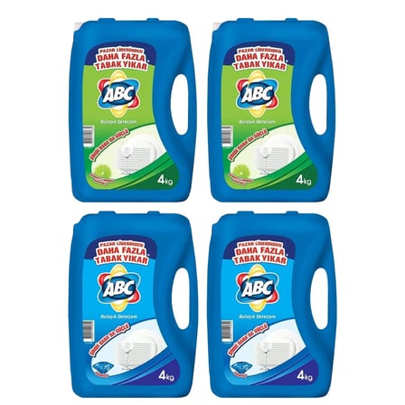 ABC Bulaşık Deterjanı Power ve Misket Limon 4 lt 4 lü Karma Paket