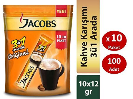 Jacobs Original 3'ü 1 Arada 12 gr 10x10'lu Hazır Kahve